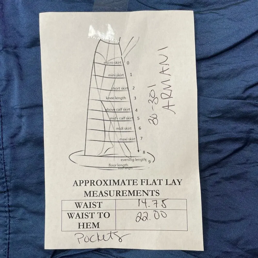 ARMANI COLLEZIONI PENCIL WIGGLE BODYCON SKIRT BLUE MEDIUM 6 - Picture 9 of 9